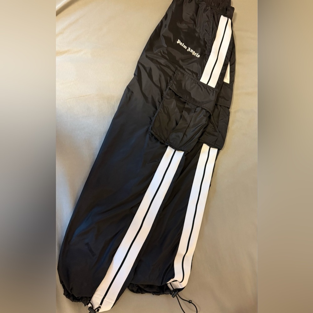 Palm Angels Black Cargo Track Pants
